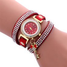 Key Pendant full Crystal Elegance Watch Diamonds Padlocks Bracelet Leather Wrist Watch Clock Bracelets Relogio Femininos EF8