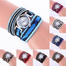 luxury Fashion 8 Colors Elegance Wrap Around Fashion Weave Leather Bracelet Lady Womans Ladies Casual Dress Wrist Watch EF8