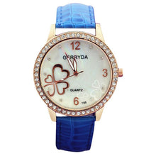 8 Colors Watches Elegant 4 Heart Diamond Woman PU Leather Strap Quartz Watch Womens Wrist Watch Montres Relogio Feminino EF8