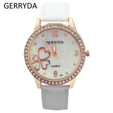 8 Colors Watches Elegant 4 Heart Diamond Woman PU Leather Strap Quartz Watch Womens Wrist Watch Montres Relogio Feminino EF8