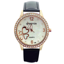 8 Colors Watches Elegant 4 Heart Diamond Woman PU Leather Strap Quartz Watch Womens Wrist Watch Montres Relogio Feminino EF8
