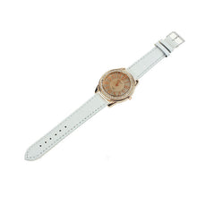 Elegant Retro Design Leather Band Luxury Crystal Analog Quartz Clock Ladies Gift Rhinestone Watch Reloj For Girls EF8