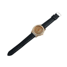 Elegant Retro Design Leather Band Luxury Crystal Analog Quartz Clock Ladies Gift Rhinestone Watch Reloj For Girls EF8