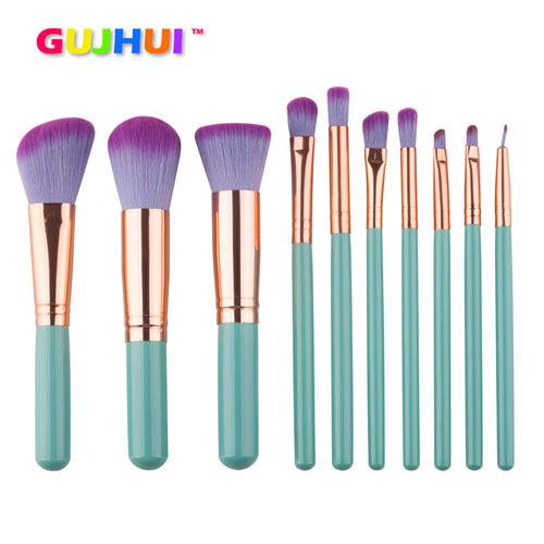 10pc Make Up Foundation Eyebrow Eyeliner Blush Cosmetic Concealer Brushes Professional Powder Brush Makeup Kit Set EF8
