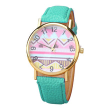 Geometry Pattern Leather Band Watch Men Women Wrist Watches EF8