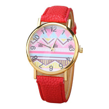 Geometry Pattern Leather Band Watch Men Women Wrist Watches EF8