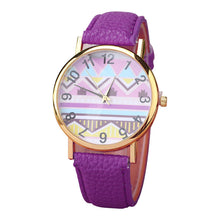 Geometry Pattern Leather Band Watch Men Women Wrist Watches EF8