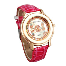 Elegant Business Leather Band Analog H Shape Diamond Ladies dress quartz watch montre femme relogio feminino EF8