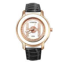 Elegant Business Leather Band Analog H Shape Diamond Ladies dress quartz watch montre femme relogio feminino EF8