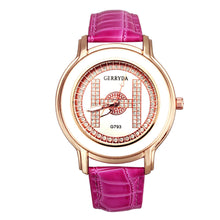 Elegant Business Leather Band Analog H Shape Diamond Ladies dress quartz watch montre femme relogio feminino EF8