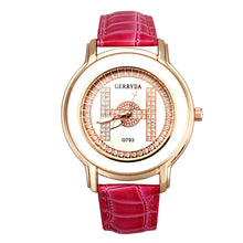 Elegant Business Leather Band Analog H Shape Diamond Ladies dress quartz watch montre femme relogio feminino EF8