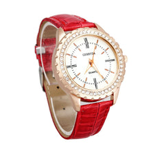 Elegant Business Leather Band Analog Rhinestone Diamond Ladies dress quartz watch montre femme relogio feminino EF8