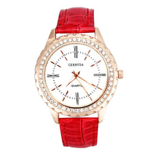 Elegant Business Leather Band Analog Rhinestone Diamond Ladies dress quartz watch montre femme relogio feminino EF8