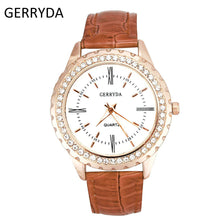Elegant Business Leather Band Analog Rhinestone Diamond Ladies dress quartz watch montre femme relogio feminino EF8