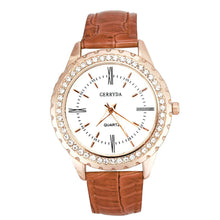 Elegant Business Leather Band Analog Rhinestone Diamond Ladies dress quartz watch montre femme relogio feminino EF8