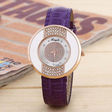 Elegant Leather Band Stainless Steel Sport Analog Diamond women Ladies dress quartz watch montre femme relogio feminino EF8