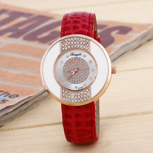 Elegant Leather Band Stainless Steel Sport Analog Diamond women Ladies dress quartz watch montre femme relogio feminino EF8