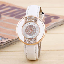 Elegant Leather Band Stainless Steel Sport Analog Diamond women Ladies dress quartz watch montre femme relogio feminino EF8