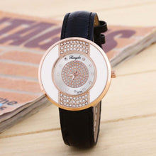 Elegant Leather Band Stainless Steel Sport Analog Diamond women Ladies dress quartz watch montre femme relogio feminino EF8
