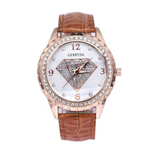 Elegant Simpls Leather Band Alloy Analog Diamond imperial crown Ladies dress quartz watch montre femme relogio feminino EF8