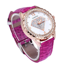 Elegant Simpls Leather Band Alloy Analog Diamond imperial crown Ladies dress quartz watch montre femme relogio feminino EF8