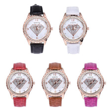 Elegant Simpls Leather Band Alloy Analog Diamond imperial crown Ladies dress quartz watch montre femme relogio feminino EF8