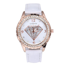 Elegant Simpls Leather Band Alloy Analog Diamond imperial crown Ladies dress quartz watch montre femme relogio feminino EF8
