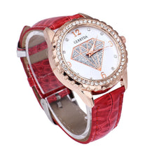 Elegant Simpls Leather Band Alloy Analog Diamond imperial crown Ladies dress quartz watch montre femme relogio feminino EF8