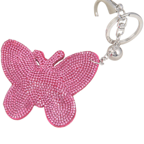 Gift For Lady 2 Colors s Lovely Women Butterfly Keychain Cover Rhinestone Inlaid PU Leather Key Rings EF8