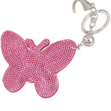Gift For Lady 2 Colors s Lovely Women Butterfly Keychain Cover Rhinestone Inlaid PU Leather Key Rings EF8