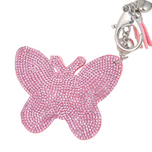 Gift For Lady 2 Colors s Lovely Women Butterfly Keychain Cover Rhinestone Inlaid PU Leather Key Rings EF8