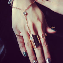 Gift For Women Girl Jewelry S Cool Chain Link Midi Finger Ring Gold Crystal Women Knuckle Ring EF8