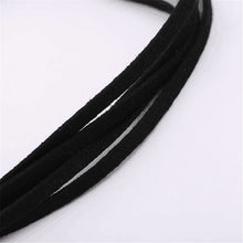 Gifts For Lady Elegant Women Long Black Velvet Rope Gold Leaf Pendant Choker Collar Necklace EF8