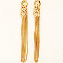 Gifts For Women Retro Women Long Chain Earrings Fancy Dress Golden Tassel Chain Earrings EF8