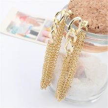 Gifts For Women Retro Women Long Chain Earrings Fancy Dress Golden Tassel Chain Earrings EF8