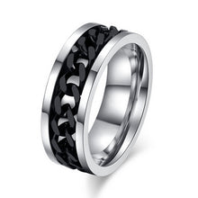 Gold Black Silver Stainless Titanium Steel Wedding B s Polish Geometric Steel Jewelry Men Spinner Rotatable Chain Ring EF8