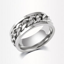 Gold Black Silver Stainless Titanium Steel Wedding B s Polish Geometric Steel Jewelry Men Spinner Rotatable Chain Ring EF8