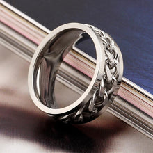 Gold Black Silver Stainless Titanium Steel Wedding B s Polish Geometric Steel Jewelry Men Spinner Rotatable Chain Ring EF8