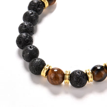Gold Buddha Skull Elastic Bracelets Beaded Tibet Charm Lucky Bracelets S Black Color Men's Bracelet EF8