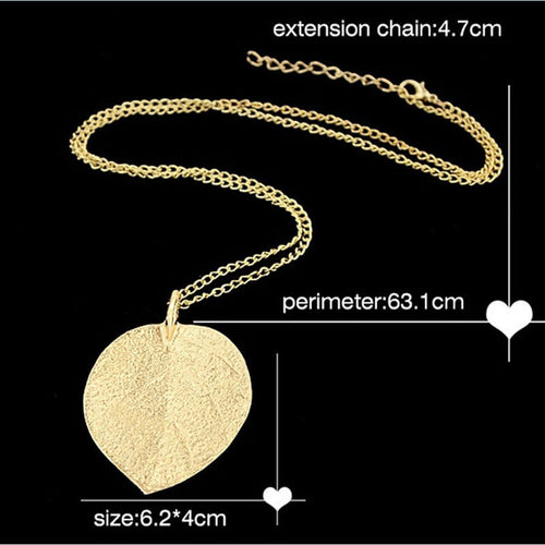 Gold Color Leaf Design Pendant Necklaces   Pendants For Women Chain Necklace For Women Costume Jewelry EF8