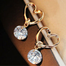 Gold Plated Zircon Crystal Earring Eardrop Earbob Ear Studs  Women's Jewelry Gift EF8