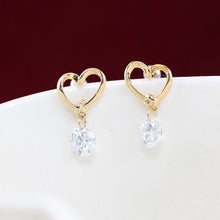 Gold Plated Zircon Crystal Earring Eardrop Earbob Ear Studs  Women's Jewelry Gift EF8