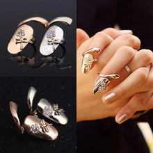 Gold Silver Finger nails Ring With Crystal Dragonfly Fine Jewelry Punk Women Rings Style EF8