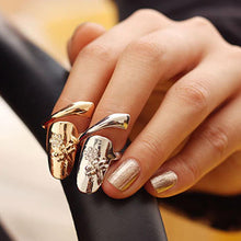 Gold Silver Finger nails Ring With Crystal Dragonfly Fine Jewelry Punk Women Rings Style EF8