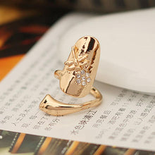 Gold Silver Finger nails Ring With Crystal Dragonfly Fine Jewelry Punk Women Rings Style EF8