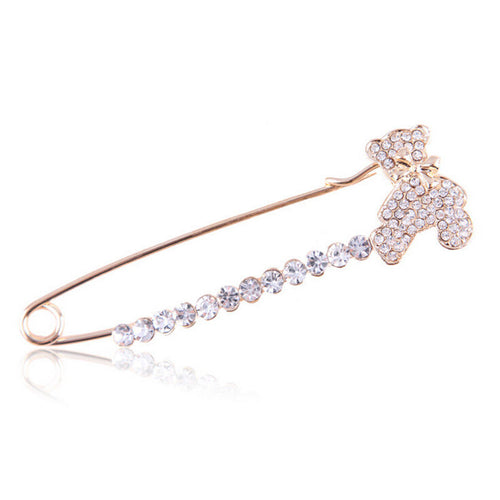 Gold Silver Plated Crystal Brooches Cute Animal Swan Style Women Lovely Brooch S  EF8