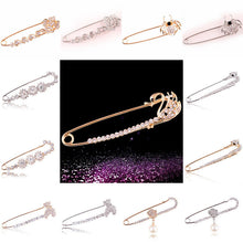 Gold Silver Plated Crystal Brooches Cute Animal Swan Style Women Lovely Brooch S  EF8