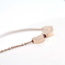 Gold Silver Three Love Heart Chain Pendant Statement Necklace Women Necklace EF8