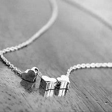 Gold Silver Three Love Heart Chain Pendant Statement Necklace Women Necklace EF8