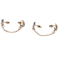 Gold plated Moon   Star Crystal Rhinestone Stud Earrings EF8